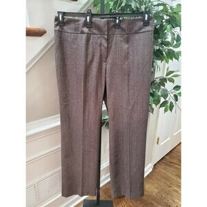 Kasper Women Gray Polyester Modern Fit Contour Waist Wide Leg Dress Pant Size 14